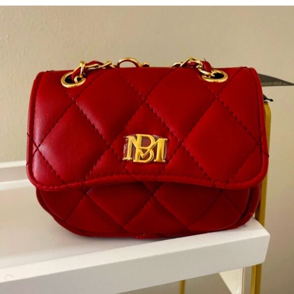 Badgley Mischka Handbags - BADGLEY MISCHKA❤️Red Quilted VEGAN Leather Bag.NWT trendy!